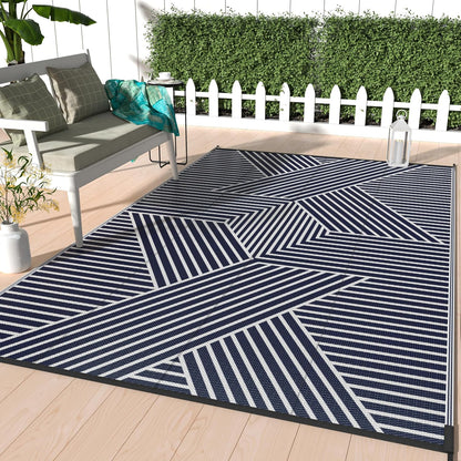 GENIMO Cross Stripe Design Waterproof Outdoor Rug