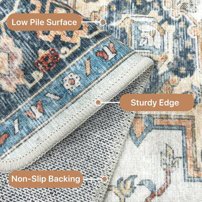 GENIMO Runner Rugs for Hallway, Kitchen Machine Washable Non Slip Vintage Rugs