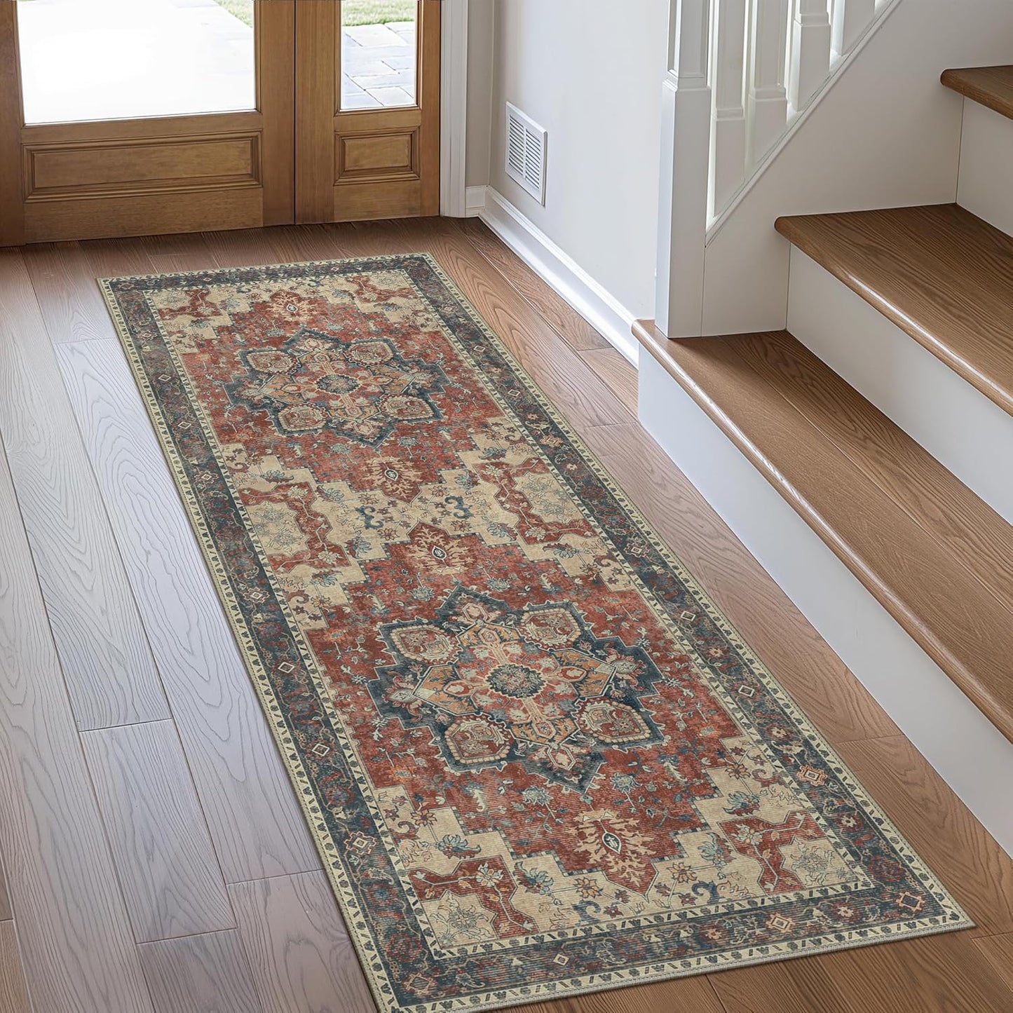 GENIMO Gorgeous Vintage Bohemian Print Machine Washable Runner Rug