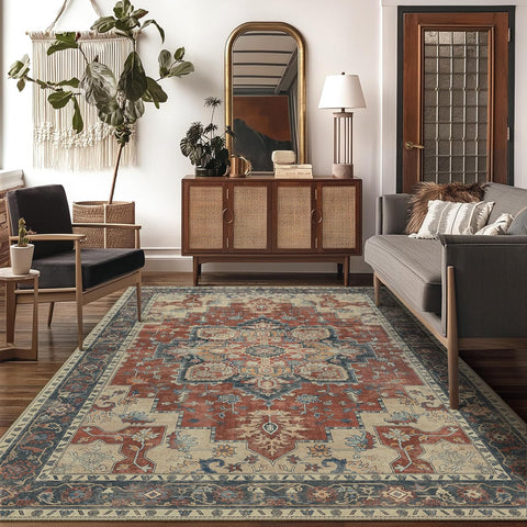 GENIMO Gorgeous Prints Machine Washable Low Pile Area Rug