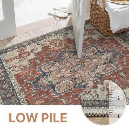 GENIMO Gorgeous Vintage Bohemian Print Machine Washable Runner Rug