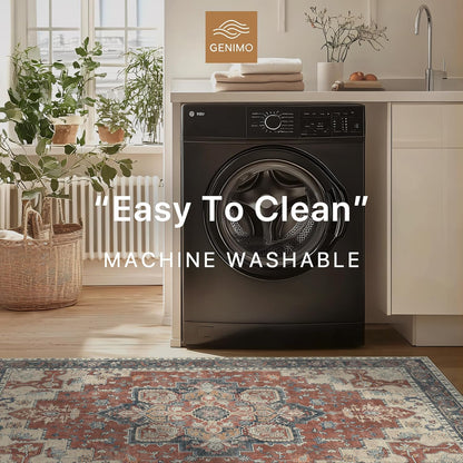 GENIMO Gorgeous Vintage Bohemian Print Machine Washable Runner Rug