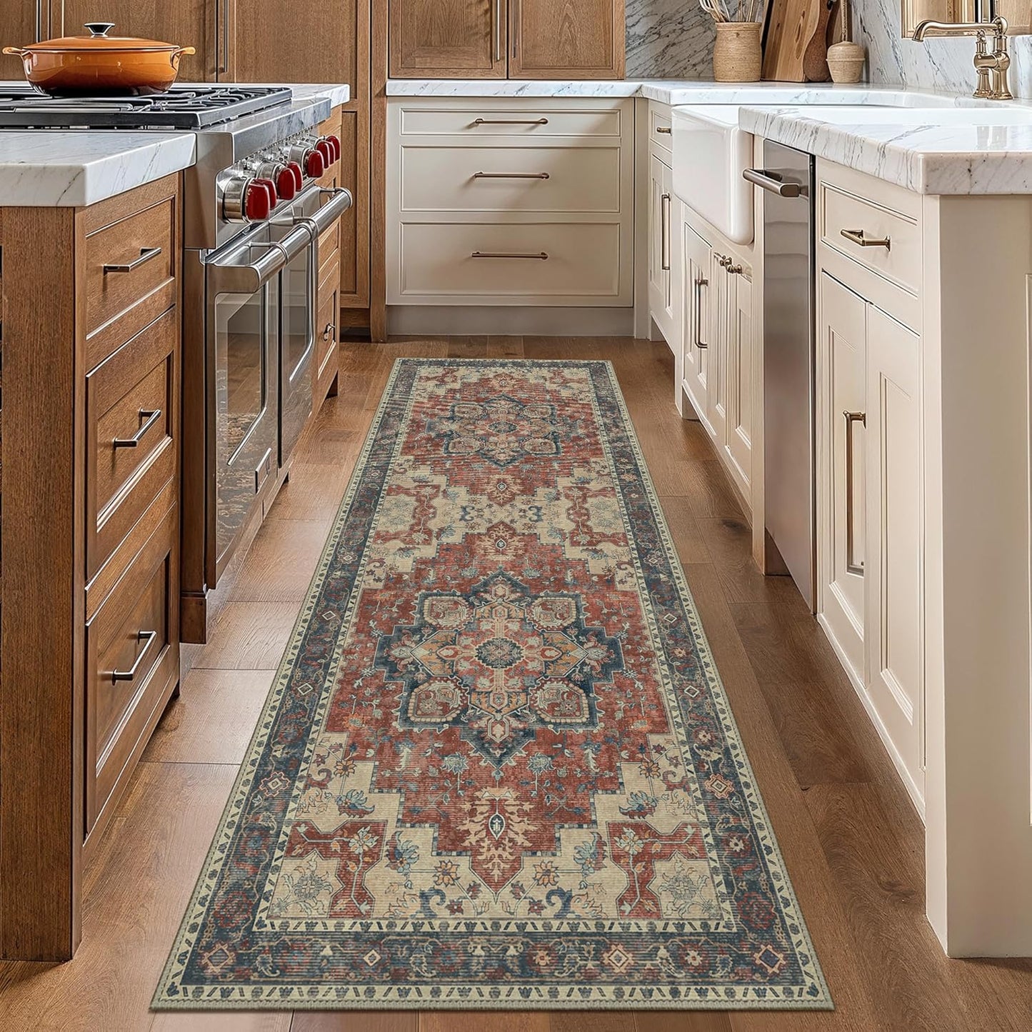 GENIMO Gorgeous Vintage Bohemian Print Machine Washable Runner Rug