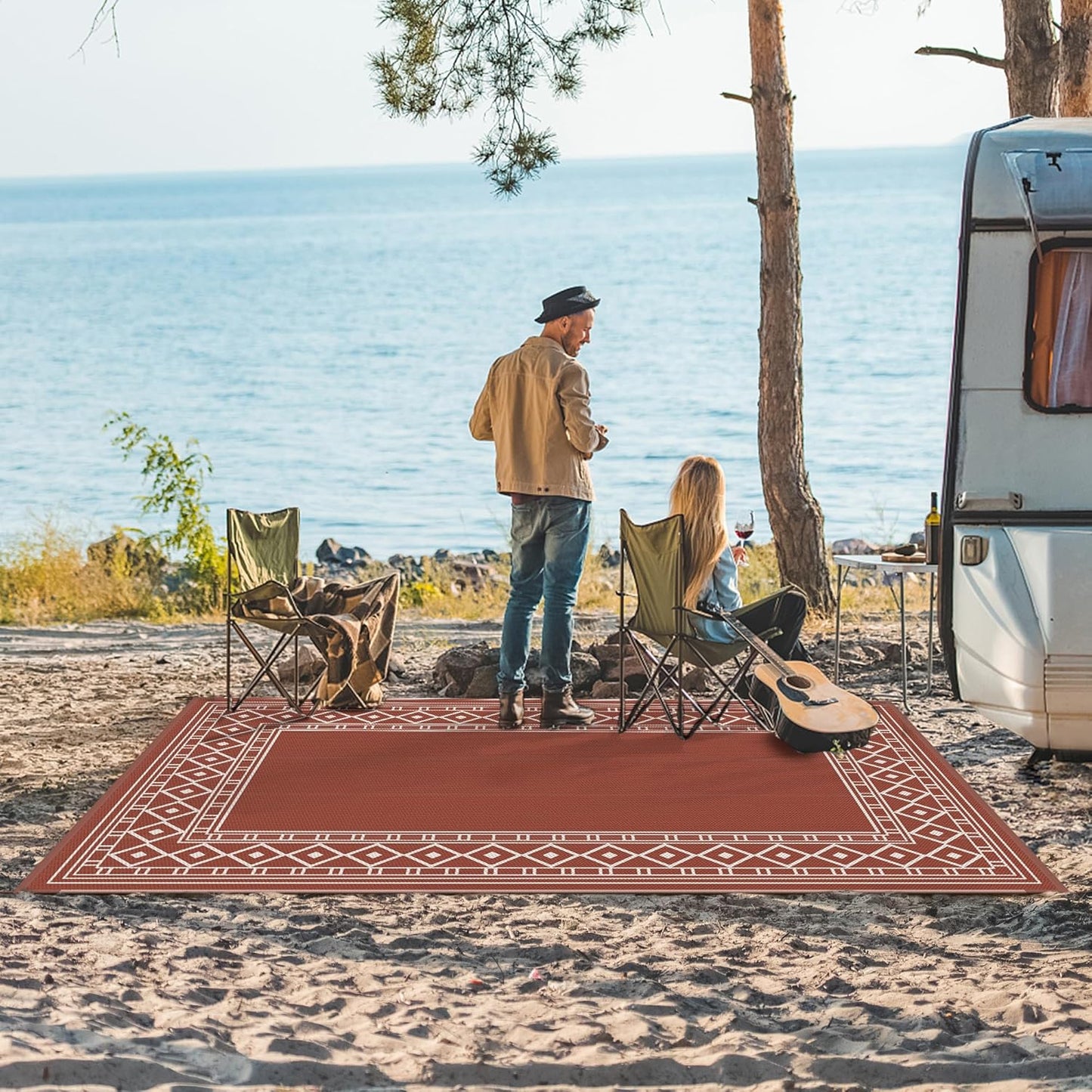 GENIMO Bohemian Style Waterproof Outdoor Rug