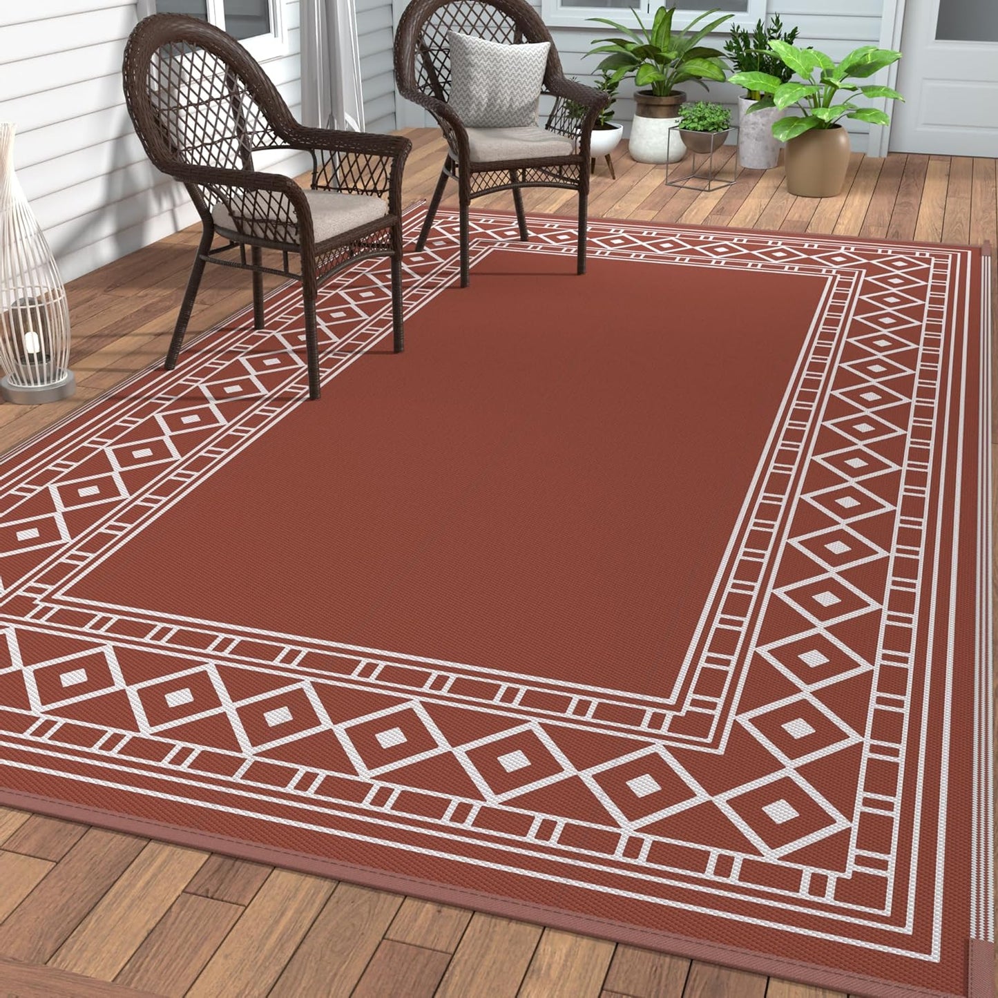 GENIMO Bohemian Style Waterproof Outdoor Rug