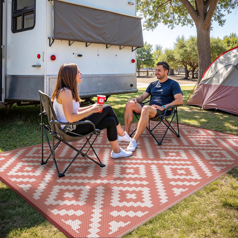 GENIMO Rhombic Printed Double Sided Waterproof Outdoor Rug