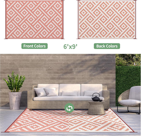 GENIMO Rhombic Printed Double Sided Waterproof Outdoor Rug