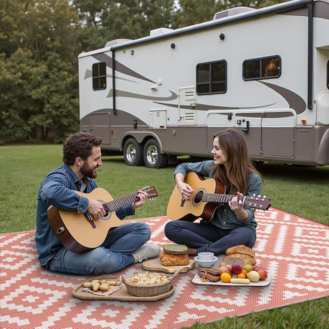 GENIMO Rhombic Printed Double Sided Waterproof Outdoor Rug