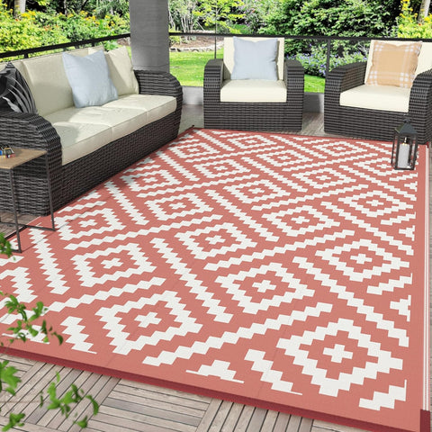 GENIMO Rhombic Printed Double Sided Waterproof Outdoor Rug