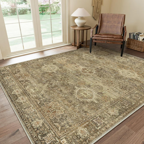GENIMO Classic Persian Garden Washable Non-Slip Area Rug