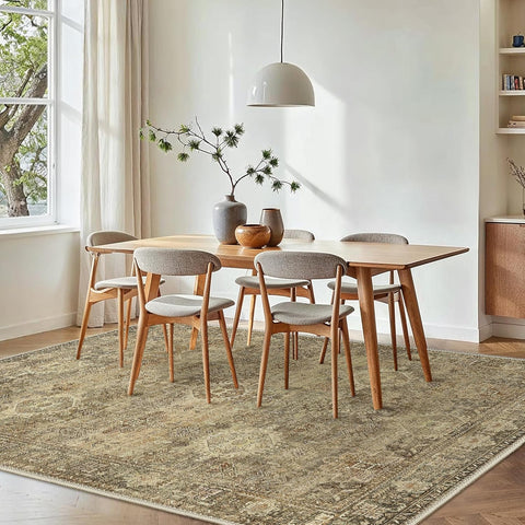 GENIMO Classic Persian Garden Washable Non-Slip Area Rug