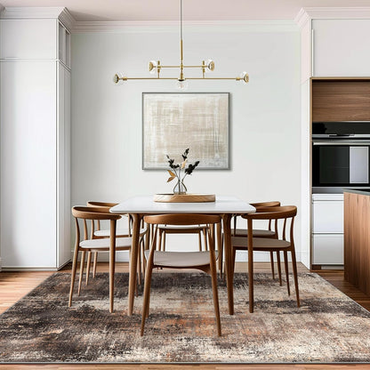 GENIMO Washable Area Rug Modern Brown Urban Mist