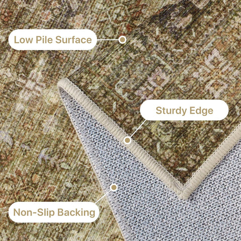 GENIMO Classic Persian Garden Washable Non-Slip Area Rug