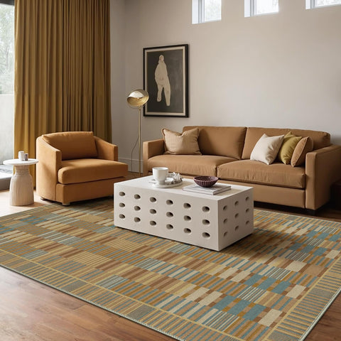 GENIMO Modern Minimalist Line Art Washable Non-Slip Area Rug