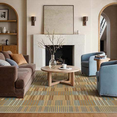 GENIMO Modern Minimalist Line Art Washable Non-Slip Area Rug