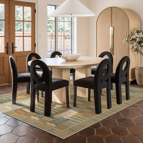 GENIMO Modern Minimalist Line Art Washable Non-Slip Area Rug