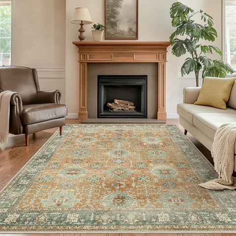 GENIMO Classic Persian Garden Washable Non-Slip Area Rug
