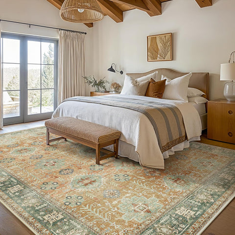 GENIMO Classic Persian Garden Washable Non-Slip Area Rug