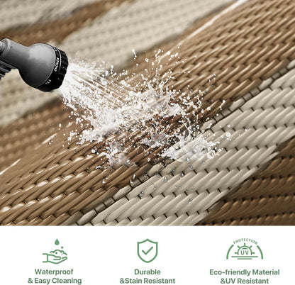 GENIMO Bohemian Style Waterproof Outdoor Rug Beige