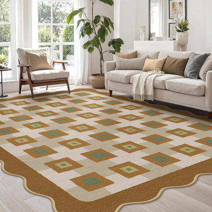 GENIMO Modern Geometric Decorative Irregular Area Rug