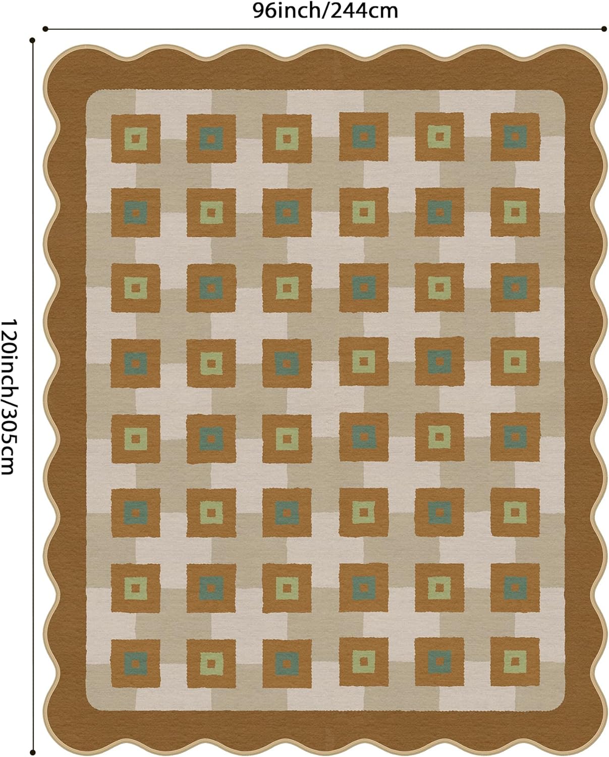 GENIMO Modern Geometric Decorative Irregular Area Rug