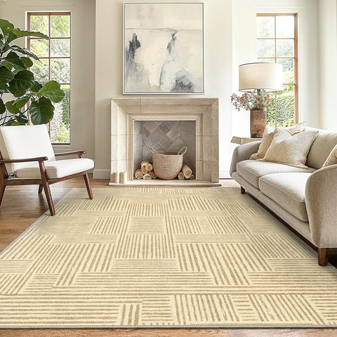 GENIMO Modern Simple Imitation Wood Grain Area Rug