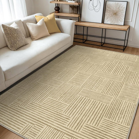 GENIMO Modern Simple Imitation Wood Grain Area Rug