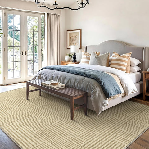 GENIMO Modern Simple Imitation Wood Grain Area Rug