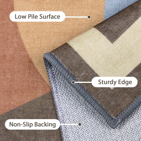 GENIMO Modern Geometric Aesthetic Patchwork Design Non-Slip Area Rug