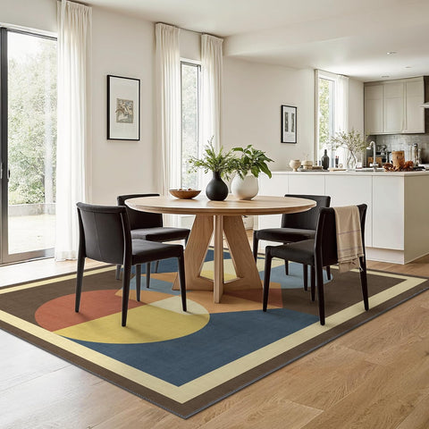 GENIMO Modern Geometric Aesthetic Patchwork Design Non-Slip Area Rug