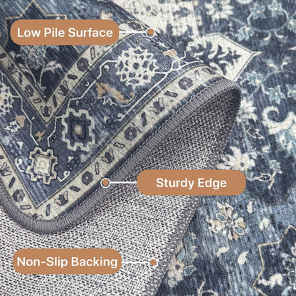 GENIMO Runner Rug Machine Washable Vintage Bohemian Print