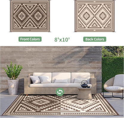 GENIMO Wave Diamond Geometric Waterproof Outdoor Rug