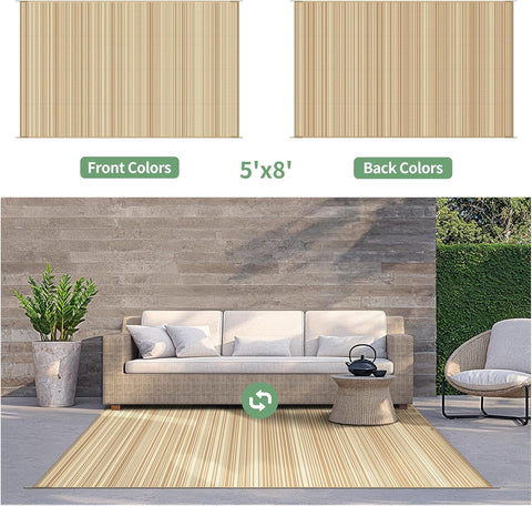GENIMO Simple Striped Waterproof Outdoor Rug