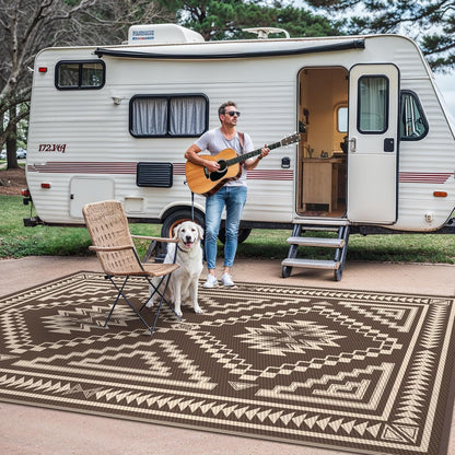 GENIMO Wave Diamond Geometric Waterproof Outdoor Rug