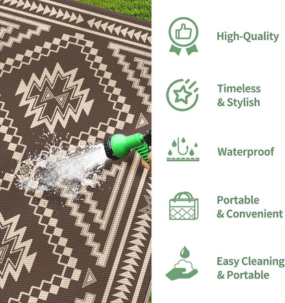 GENIMO Wave Diamond Geometric Waterproof Outdoor Rug