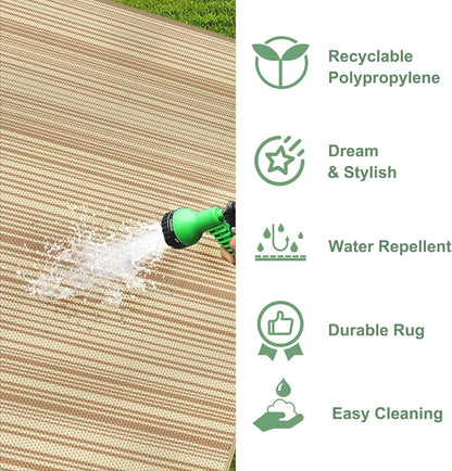 GENIMO Simple Striped Waterproof Outdoor Rug