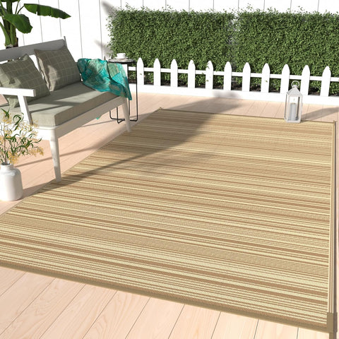 GENIMO Simple Striped Waterproof Outdoor Rug