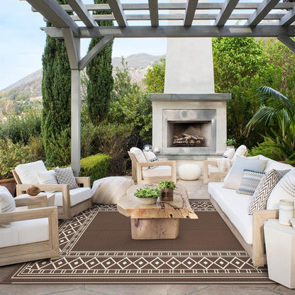 GENIMO Bohemian Style Waterproof Outdoor Rug Beige