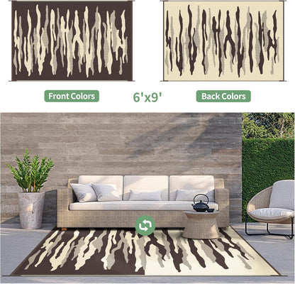 GENIMO Simple Abstract Stripe Printed Waterproof Outdoor Rug