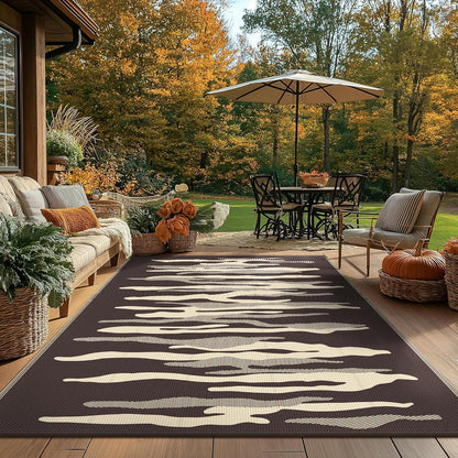 GENIMO Simple Abstract Stripe Printed Waterproof Outdoor Rug