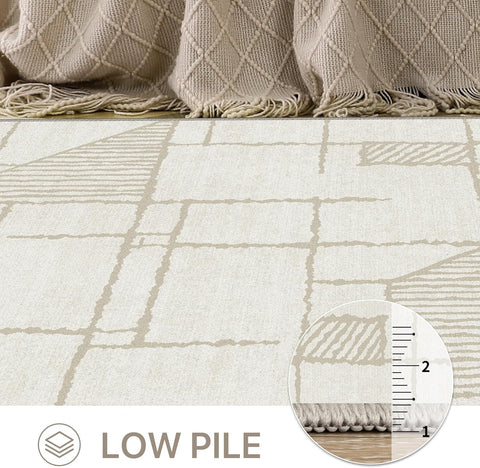 GENIMO Abstract Geometric Printed Lightweight Area Rug