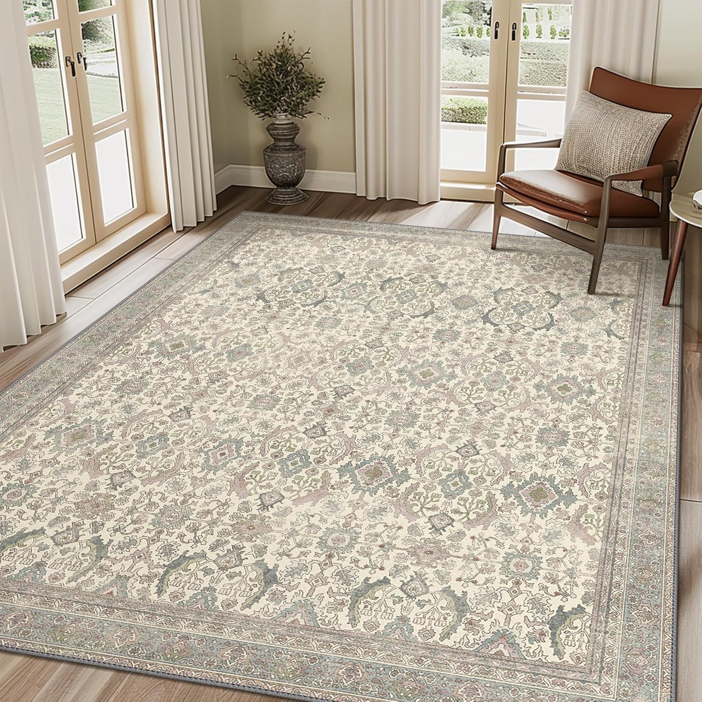 GENIMO Vintage Bohemian Symmetrical Print Warm Color Soft Area Rug