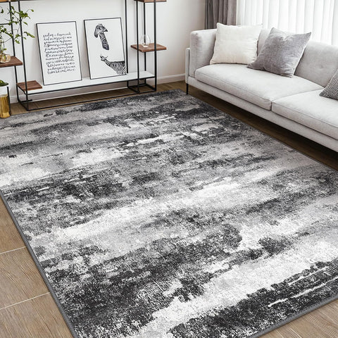 GENIMO Modern Abstract Print Soft Area Rug Gray