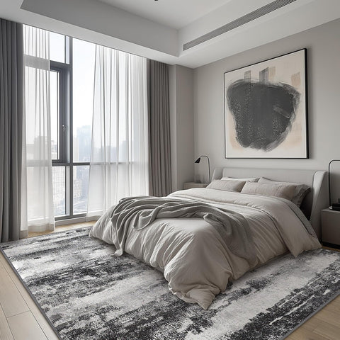 GENIMO Modern Abstract Print Soft Area Rug Gray