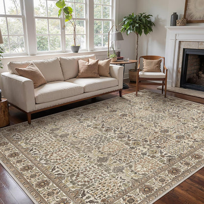 GENIMO Vintage Floral Rug Non-Shedding Distressed Area Rug