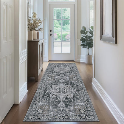 GENIMO Vintage Print Machine Washable Runner Rug