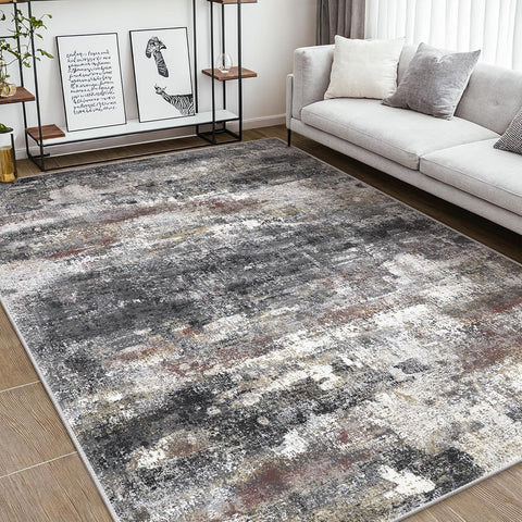 GENIMO Modern Abstract Print Soft Area Rug Gray