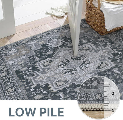 GENIMO Vintage Print Machine Washable Runner Rug