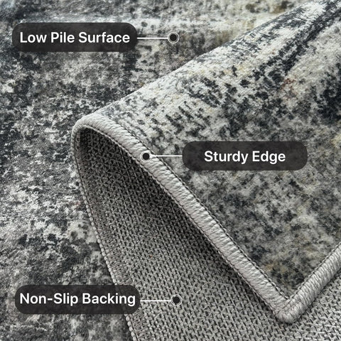 GENIMO Modern Abstract Print Soft Area Rug Gray