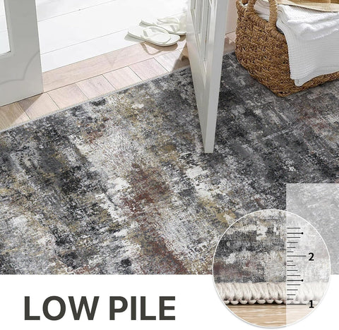 GENIMO Modern Abstract Print Soft Area Rug Gray